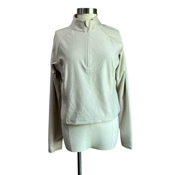 Old Navy Cloud+ Cropped 3/4 Zip CozyCore Wishbone Sweatshirt Size Large - Picture 1 of 10